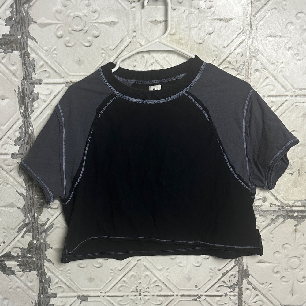 BDG boxy Black and Gray Crop Top
